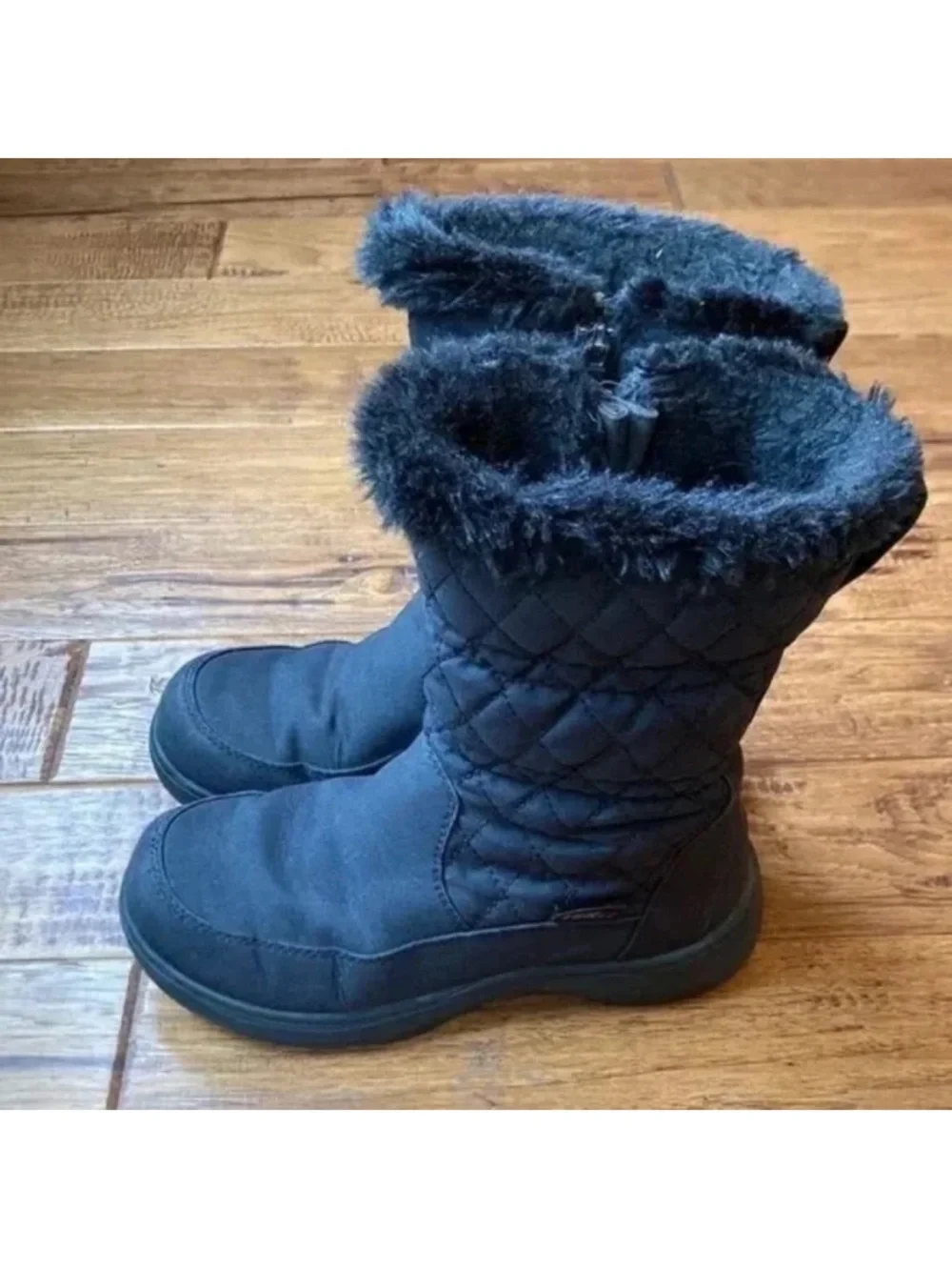 L.L. Bean Women's Insulated Commuter Boots Black Quilted Snow Winter Size 6